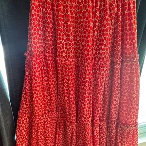 Lisa Marie Fernandez Red Midi Skirt
